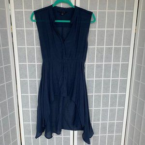 Zac & Rachel Boho Flowy Navy Tunic Top sz L